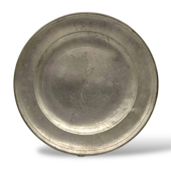 The Unbranded Brand Other - 1807 Pewter Floral Wriggle‎ Work Plate Wriggle Work